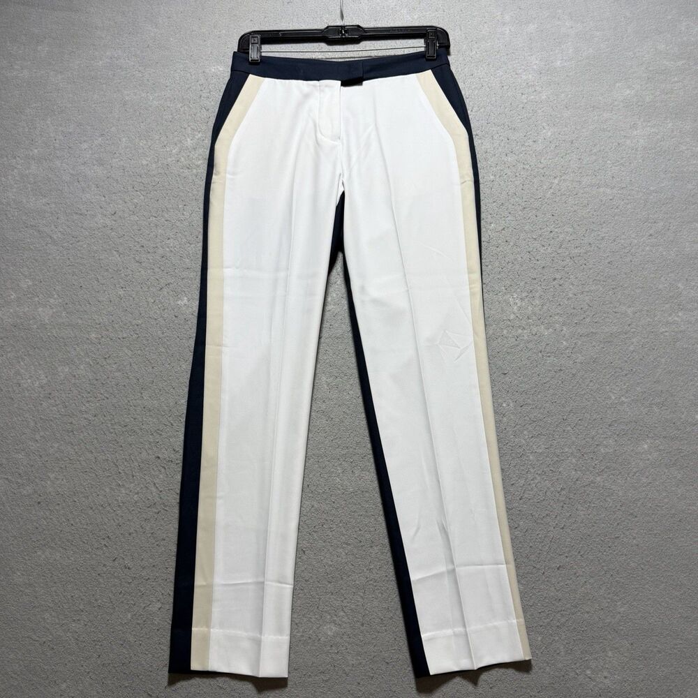 G/Fore Pants Womens Size 2 Color Block Trouser Pants in Snow/Twilight